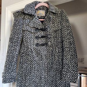 Steve Madden Med Wool-blend Hooded Dress Coat